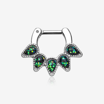 Opal Quinary Spear Septum Clicker-Black